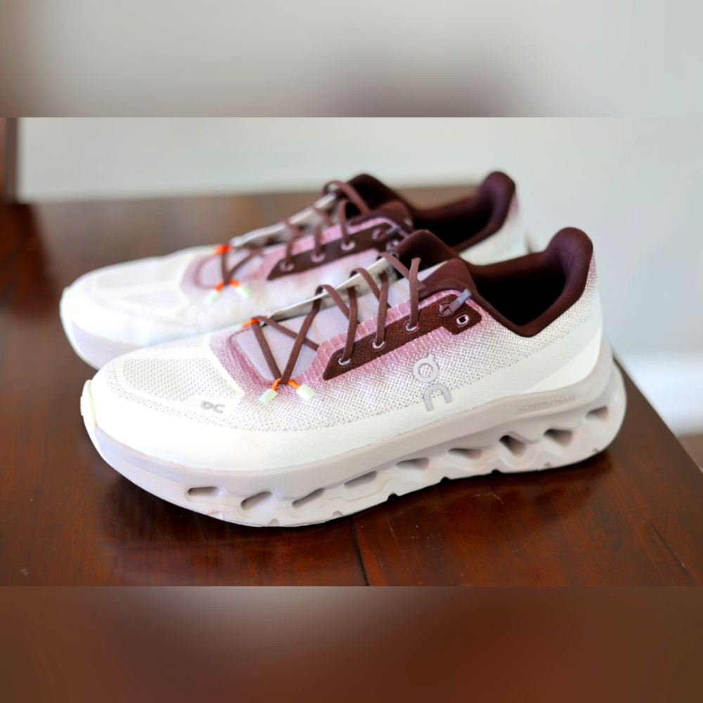 Used On Running Women's White and Maroon Athletic Shoes